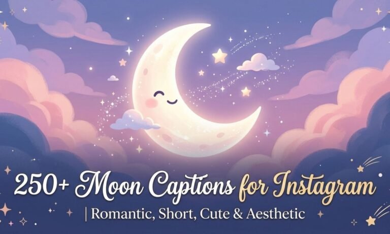 290+ Moon Captions for Instagram | Romantic, Short, Cute & Aesthetic