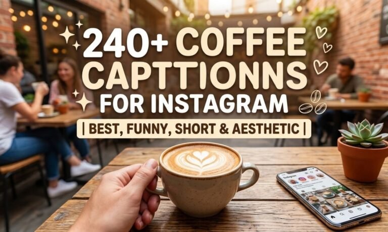 240+ Coffee Captions for Instagram | Best, Funny, Short & Aesthetic