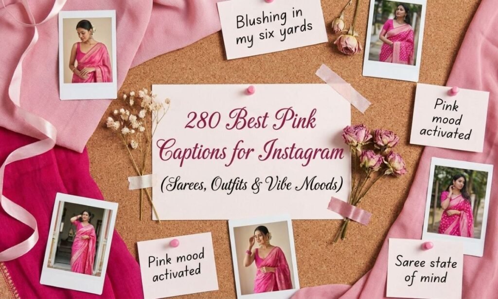 280 Best Pink Captions for Instagram (Sarees, Outfits & Vibe Moods)