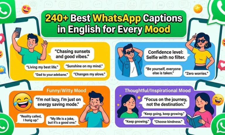 240+ Best WhatsApp Captions in English for Every Mood
