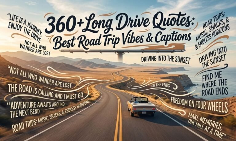 360+ Long Drive Quotes: Best Road Trip Vibes & Captions
