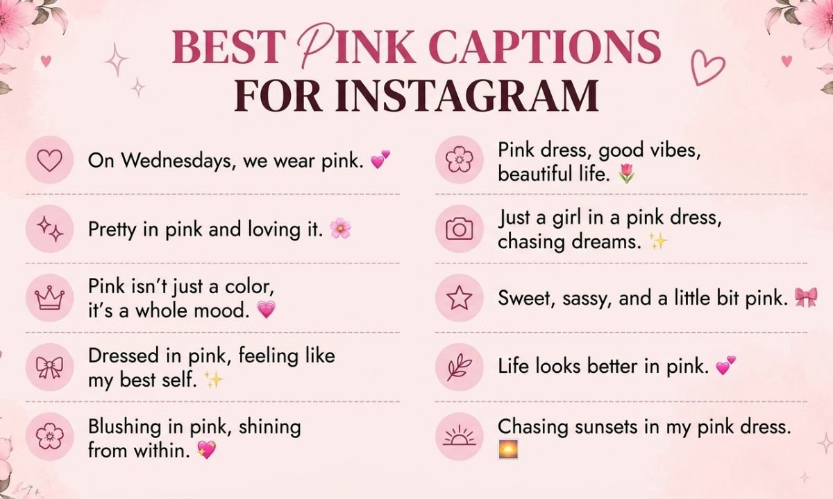 Best Pink Captions for Instagram