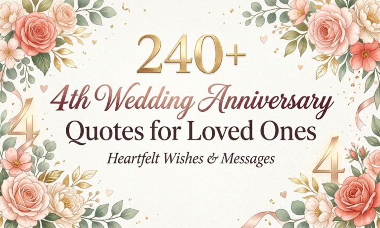 240+ 4th Wedding Anniversary Quotes for Loved Ones: Heartfelt Wishes & Messages