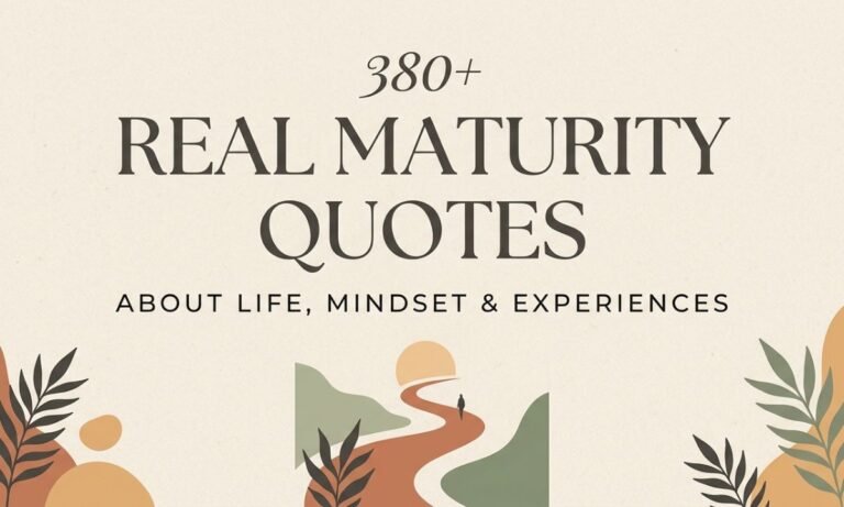 380+ Real Maturity Quotes About Life, Mindset & Experiences (2026)