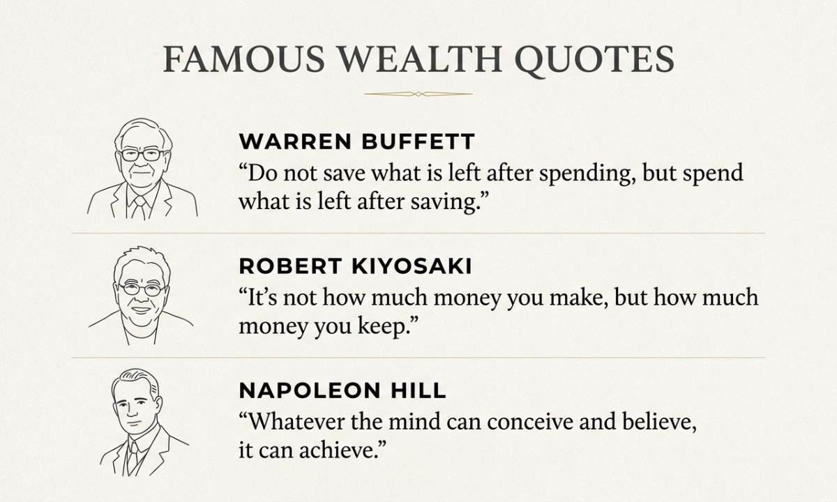 Famous Wealth Quotes from Warren Buffett, Robert Kiyosaki, and Napoleon Hill