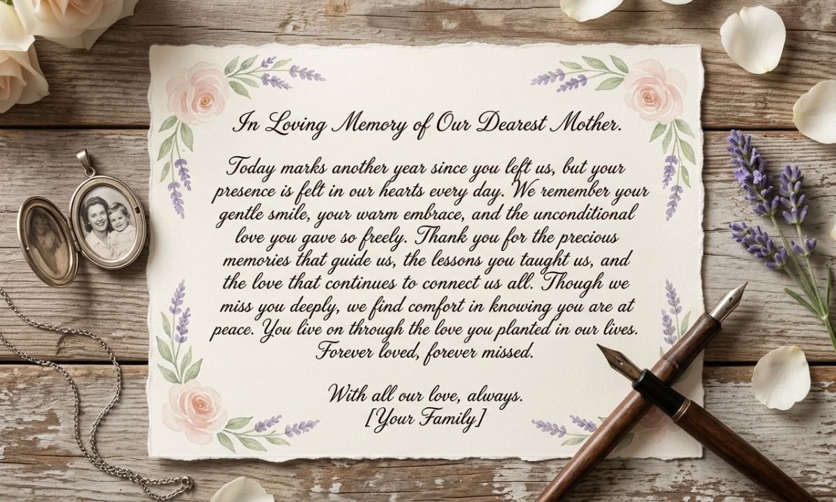 Death Anniversary Quotes for Mother 