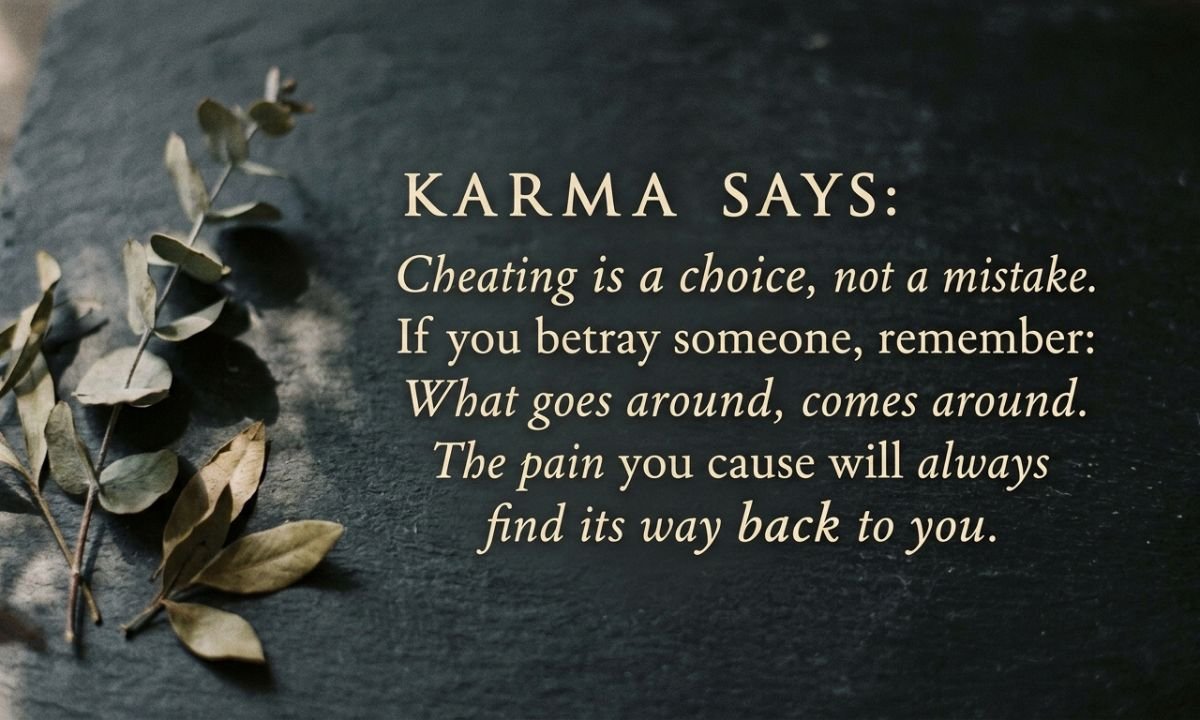 Karma Will Get You for Cheating Quotes