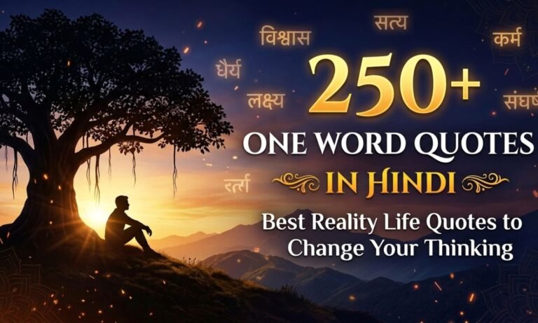 250+ One Word Quotes in Hindi: Best Reality Life Quotes to Change Your Thinking