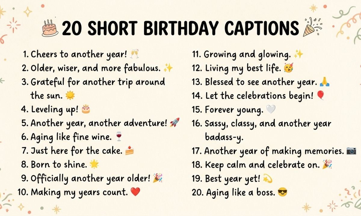 20 Short Birthday Captions
