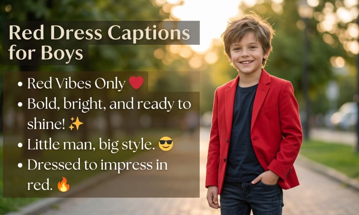 Red Dress Captions for Boys